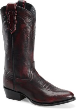 Black Cherry Brushoff Double H Boot 13 Inch Cattle Baron R Toe Western